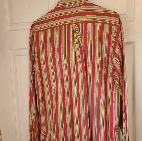 Gant Men's Classic Long Sleeve Dress Shirt, Size: Medium Color: Stripes - Picture 9 of 12